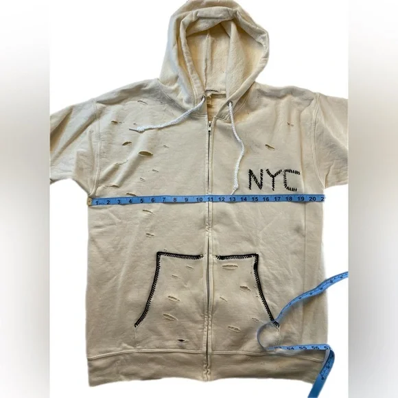 Free people X Tricia Fix distressed zip up hoodie Small - Picture 3 of 6